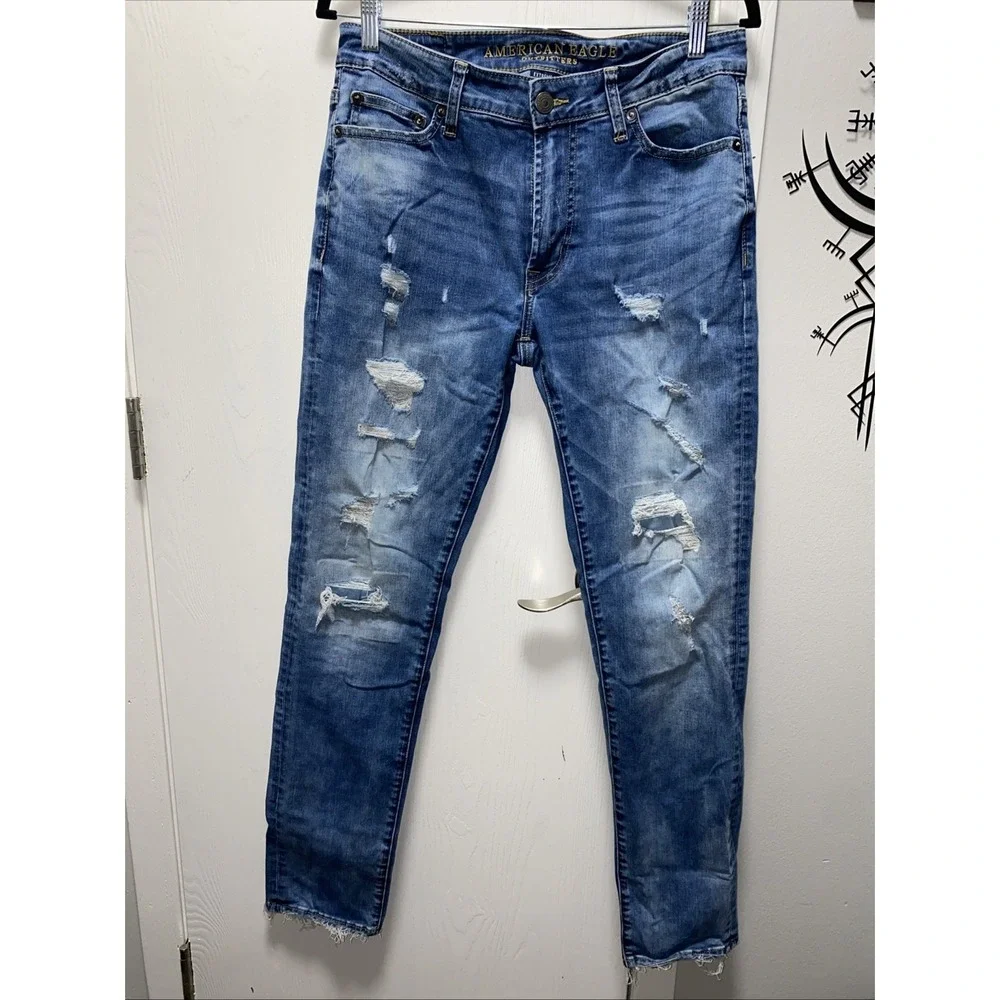 American Eagle Men's Extreme Flex Distressed Skinny Jeans 30x32